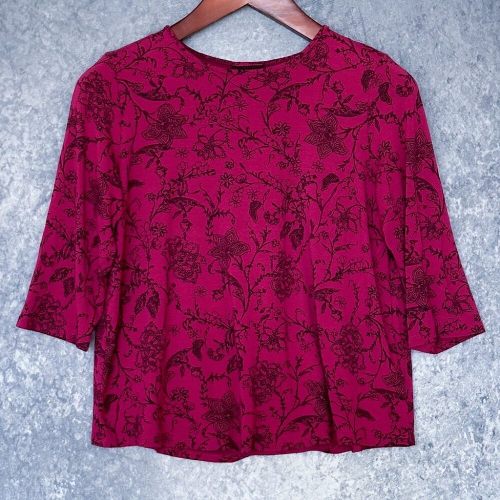 J Jill Wearever Collection Magenta Tunic Top, Sz S